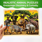 Wooden Animal Adventure Puzzles Set for Ages 3-8