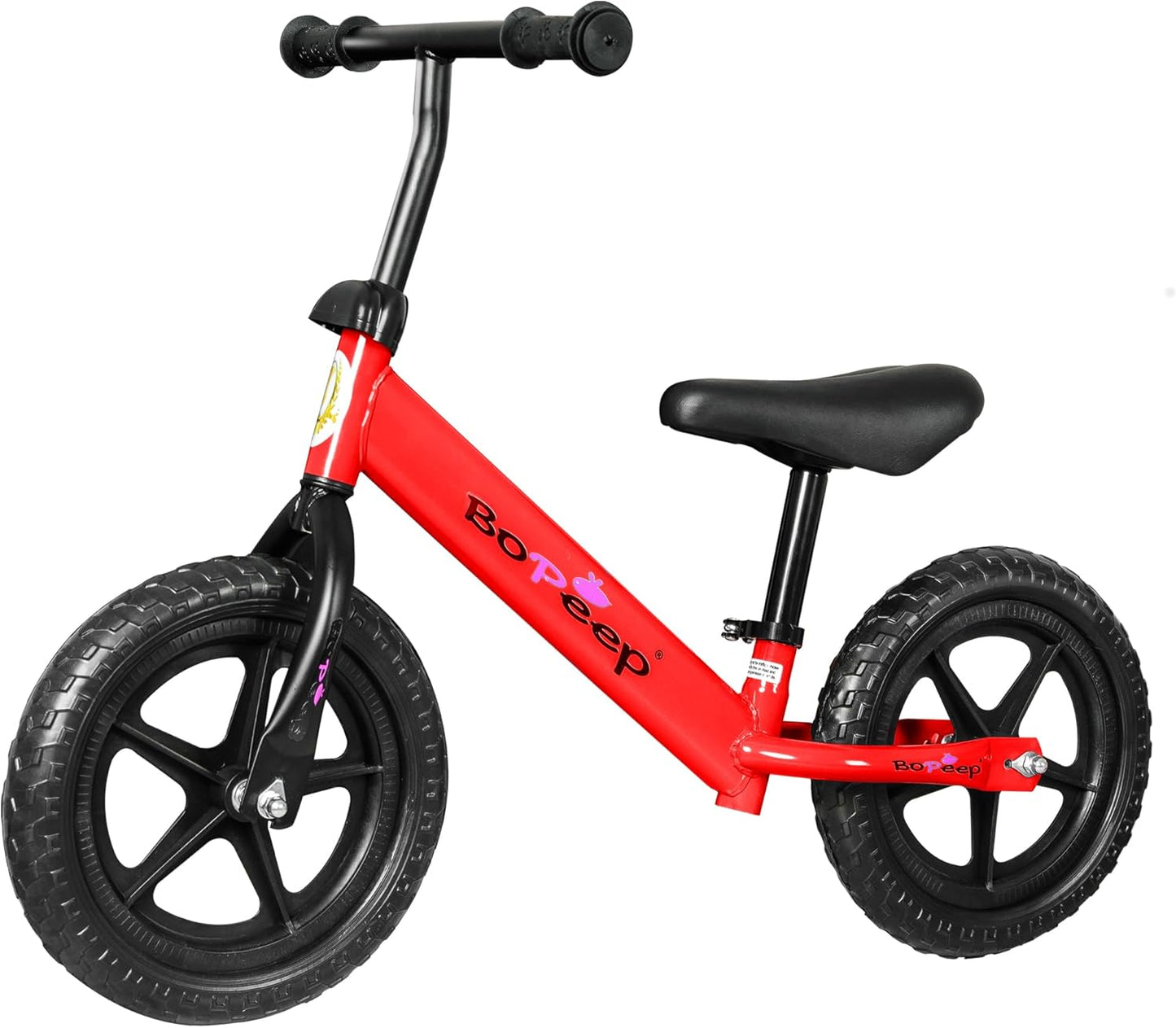 Bopeep Kids Balance Bike Ride on Toys Training Push Bicycle Children Outdoor Safe Lightweight Boys & Girls Adjustable Handlebar Seat EVA Tires(Red)