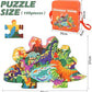 Kids Jigsaw Puzzle Ages 3-8,105 Pieces Dinosaur Floor Puzzle with Storage Bag,Educational Learning Jigsaw Puzzle Toys,Gifts for 3 4 5 6 7 8 Year Old Toddlers Boys Girls Children