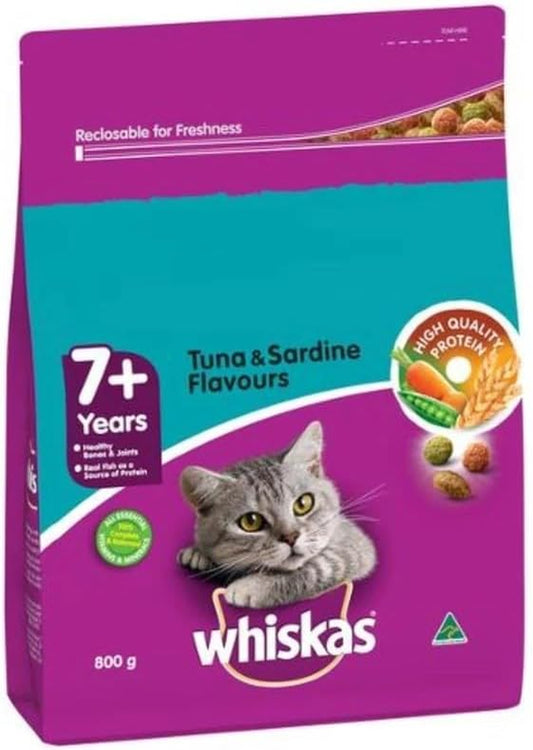 Tuna and Sardine Flavours Dry Cat Food for 7+ Year 800 G