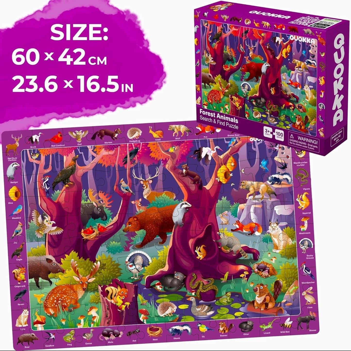 100 Pieces Floor Puzzles for Kids Ages 4-6