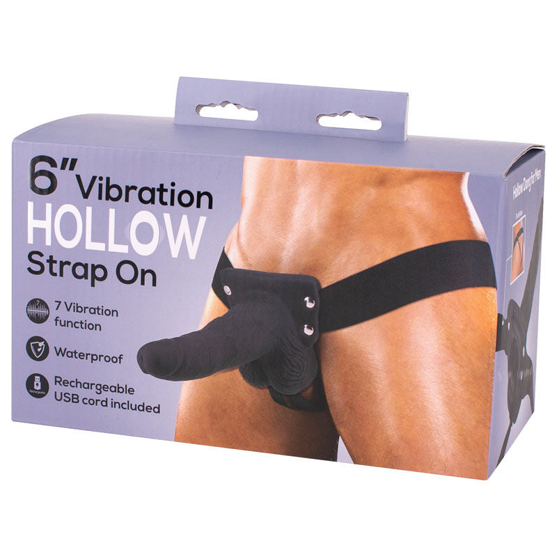 6'' Vibration Hollow Strap-On