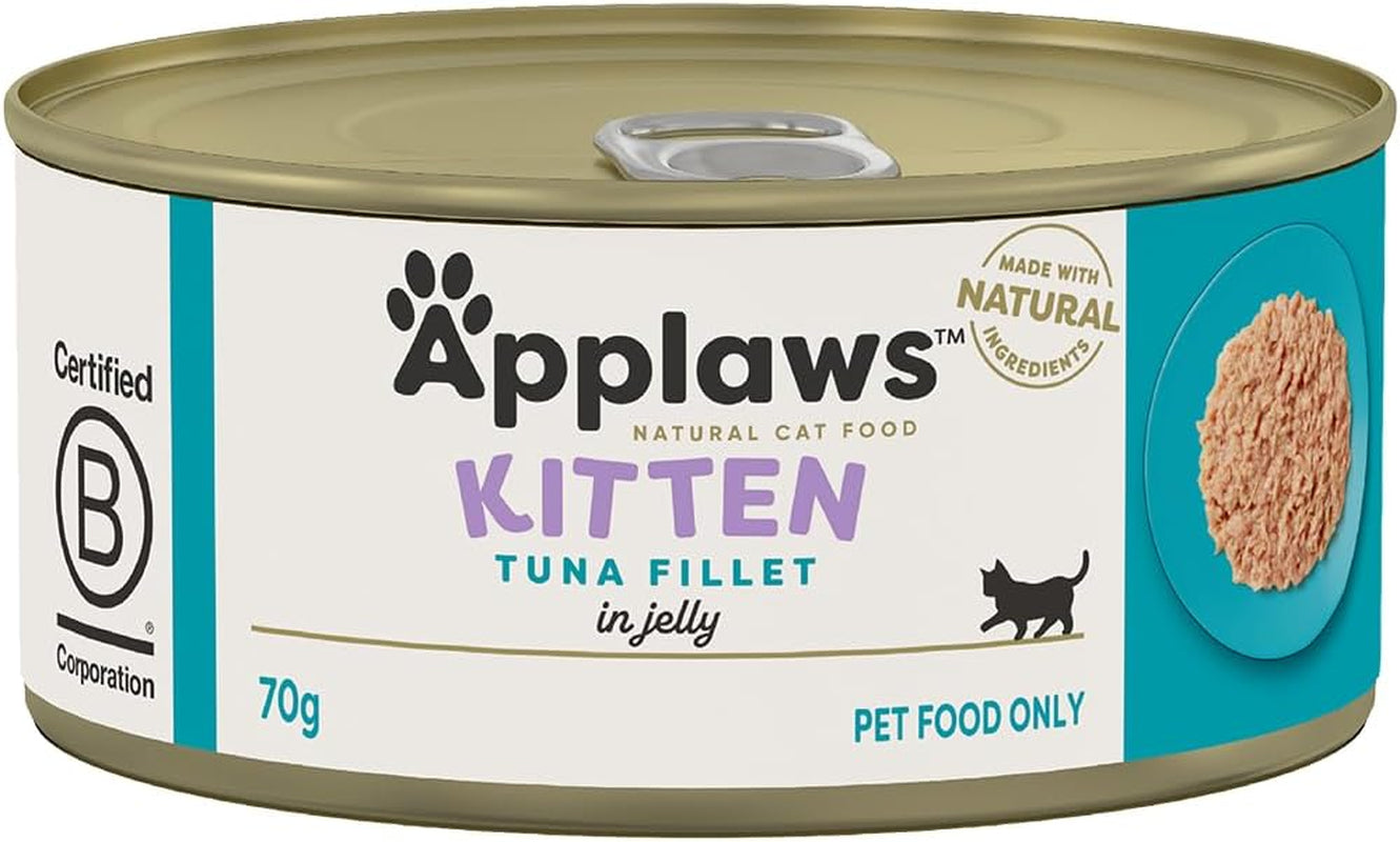 100% Natural Wet Complementary Food for Kittens in Broth 70G Tin (Pack of 24)