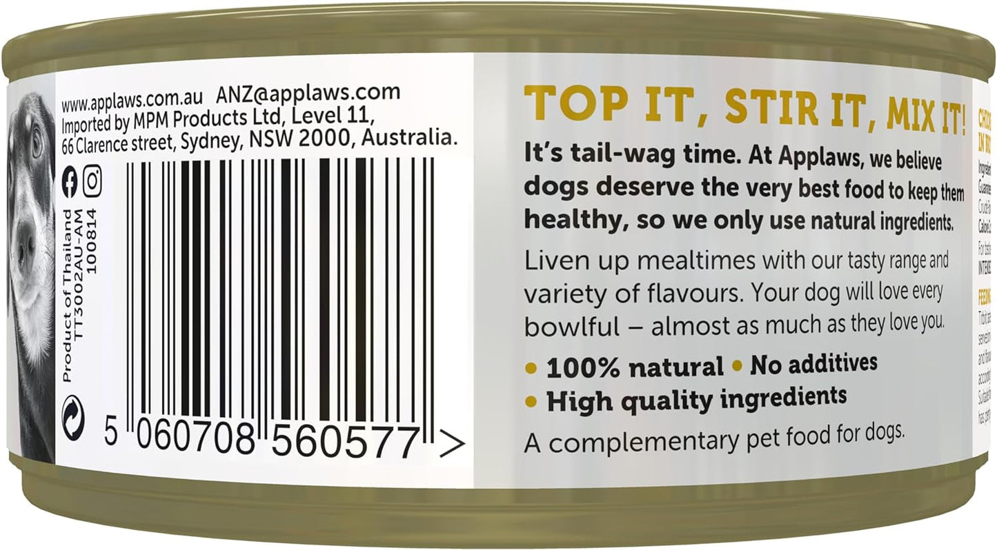 Taste Toppers 100% Natural Wet Dog Food Chicken Breast with Vegetables in Broth Tin 156G (Pack of 16), Limited Ingredients Pet Food