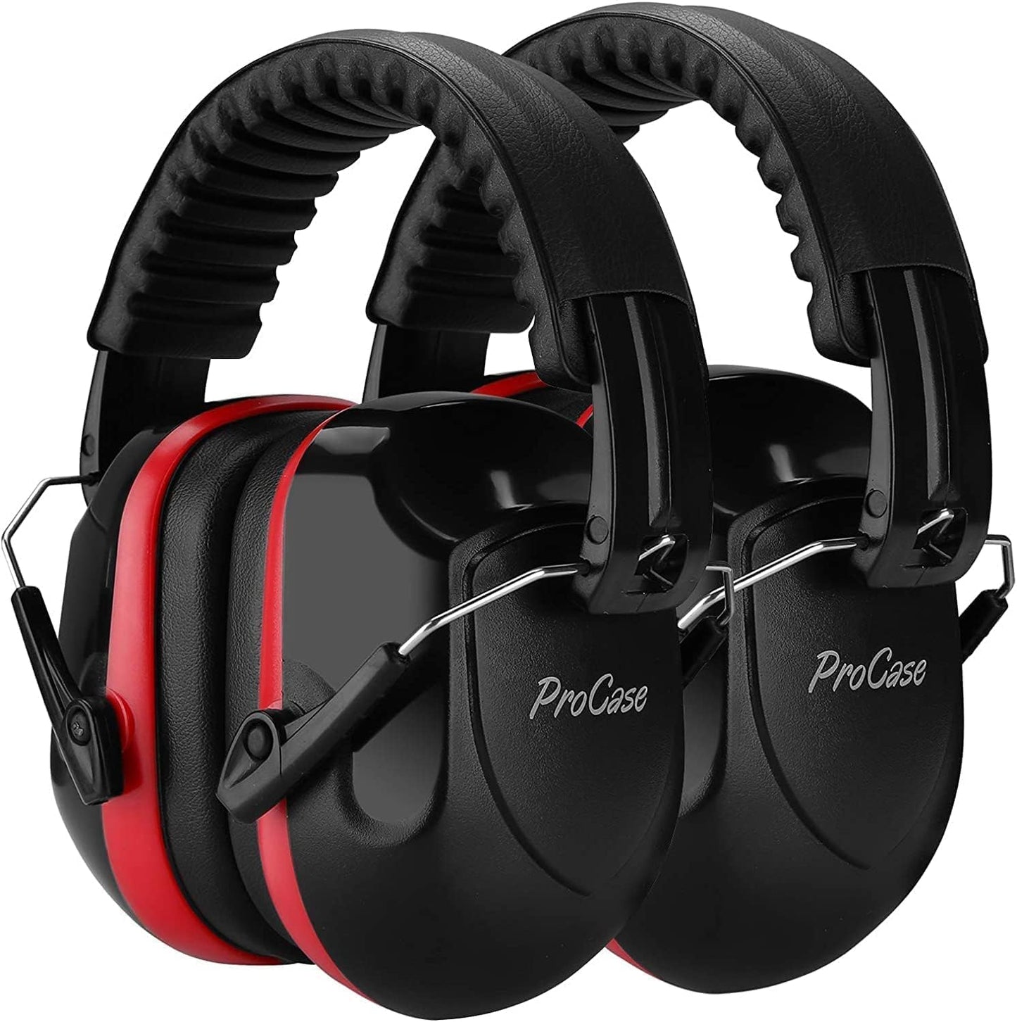 2 Pack Noise Reduction Ear Muffs, NRR 28Db Hearing Protection Headphones Headset Professional Noise Cancelling Ear Defenders for Construction Work -Red