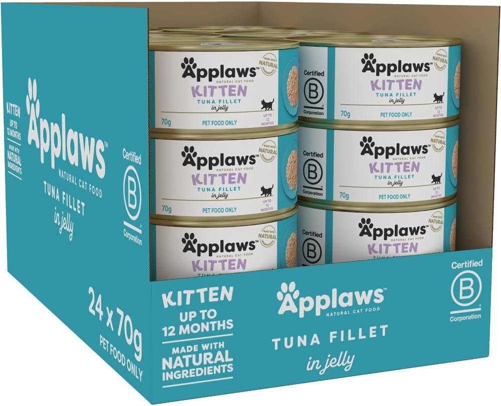 100% Natural Wet Complementary Food for Kittens in Broth 70G Tin (Pack of 24)