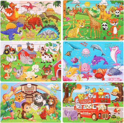 6 Puzzles Wooden Jigsaw Puzzles