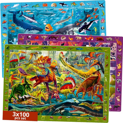 100 Pieces Floor Puzzles for Kids Ages 4-6