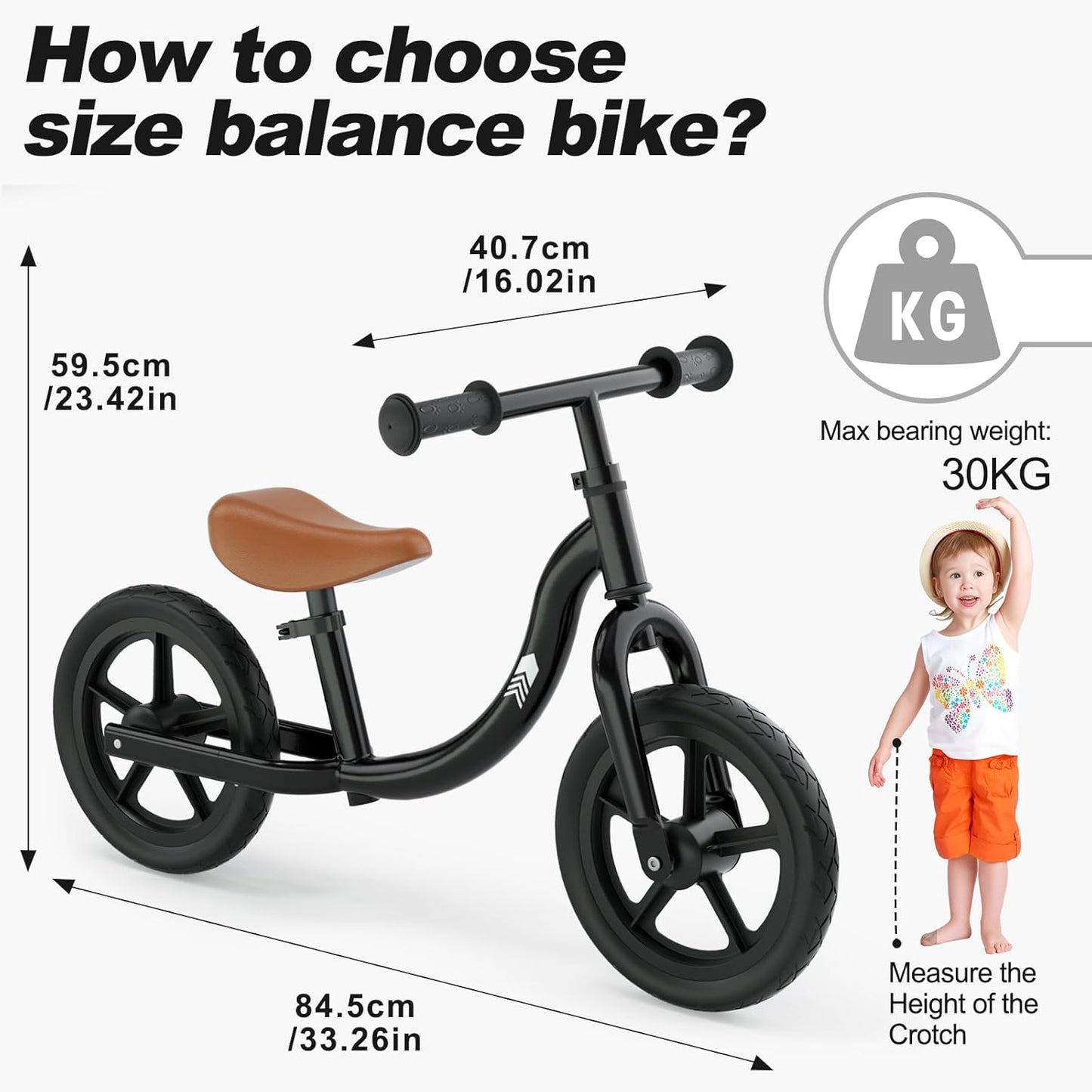 Toddler Balance Bike 2 Year Old for Kids 12 Inch No Pedal Bicycle for Girls Boys Ages 18 Months to 5 Years Old Toddler Training Push Bike Adjustable Seat