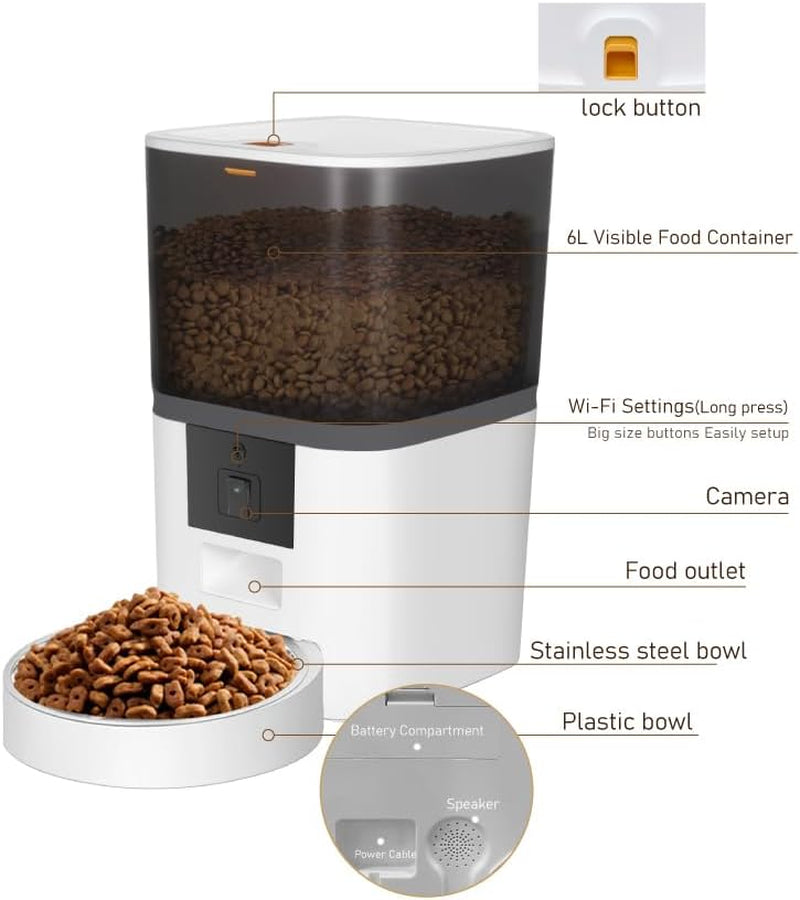 Automatic Pet Feeder Wifi Wireless Cat Dog Food Dispenser