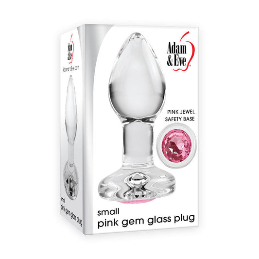 Adam & Eve PINK GEM GLASS PLUG SMALL