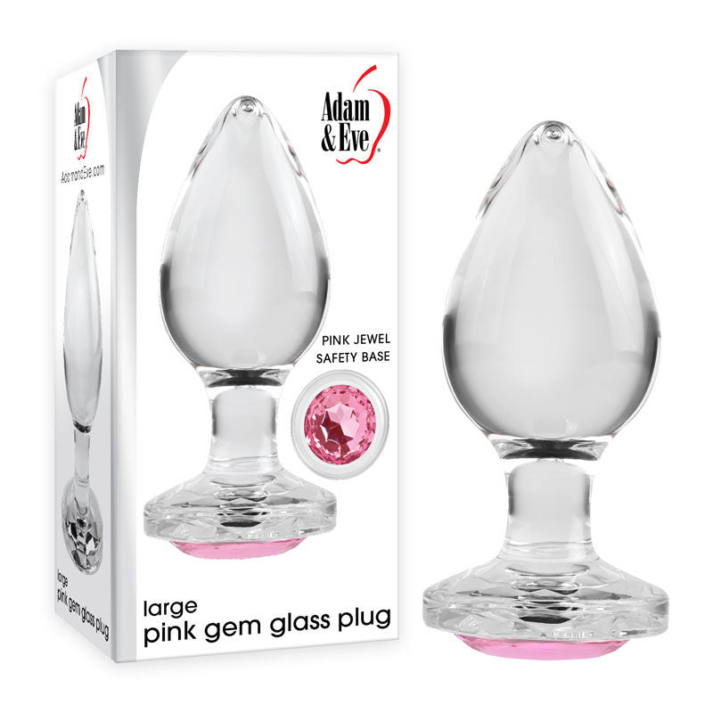 Adam & Eve PINK GEM GLASS PLUG LARGE