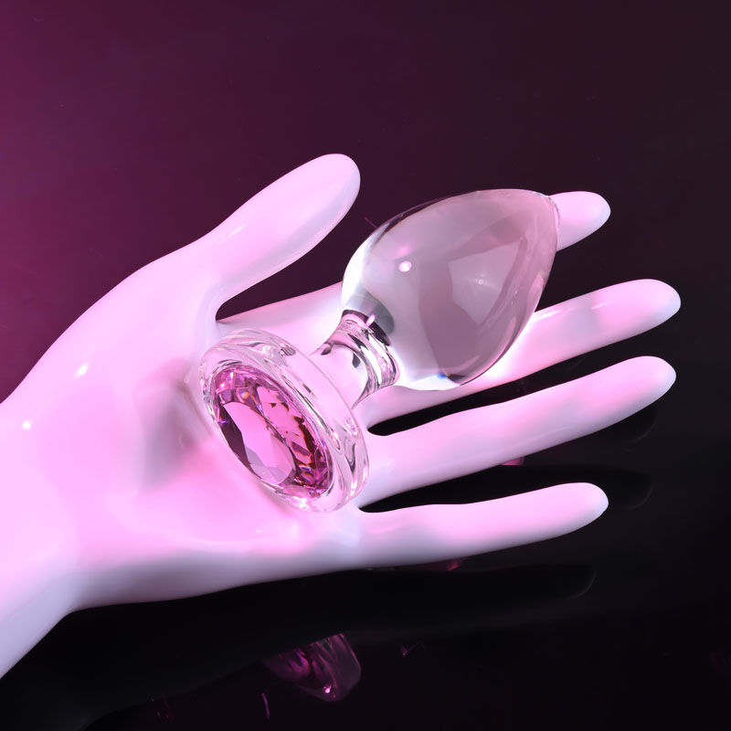 Adam & Eve PINK GEM GLASS PLUG LARGE