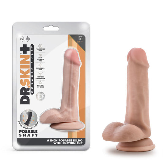 Dr. Skin Plus 6'' Girthy Poseable Dildo