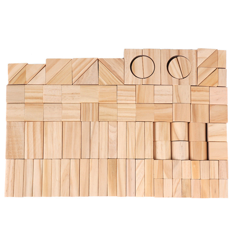 Eco-Friendly Pine Building Blocks - 100 Piece Set