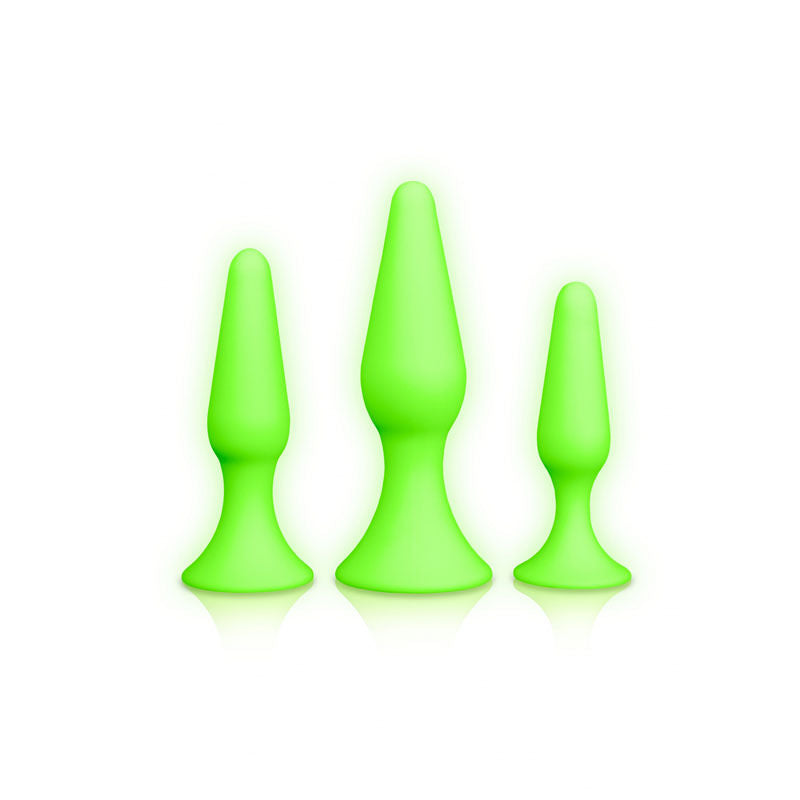 OUCH! Glow In The Dark Butt Plug Set