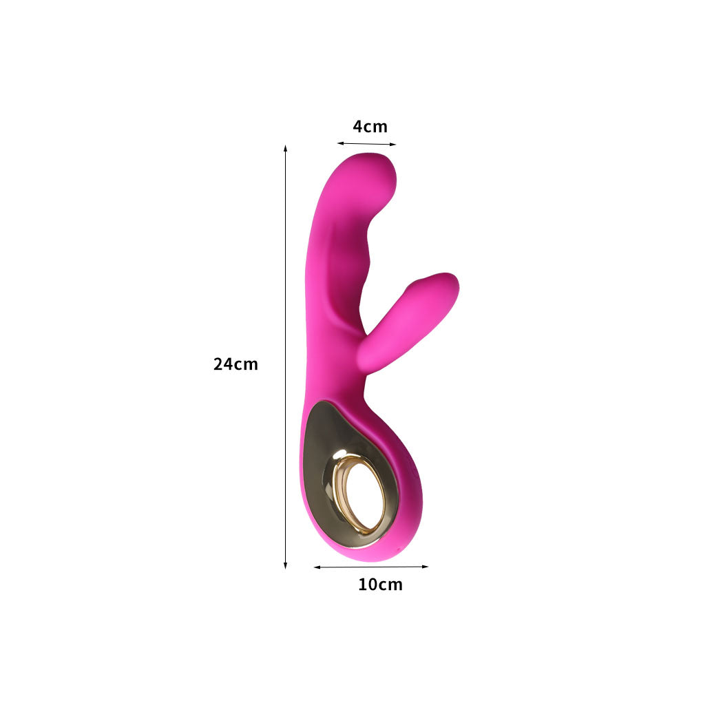 Loop Rabbit Vibrator USB Rechargeable G-Spot Dildo Massager Women Sex Toy Pink