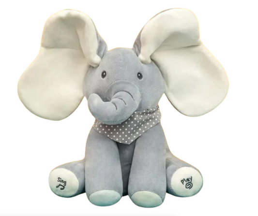 Peek A Boo Elephant Baby Toy - White