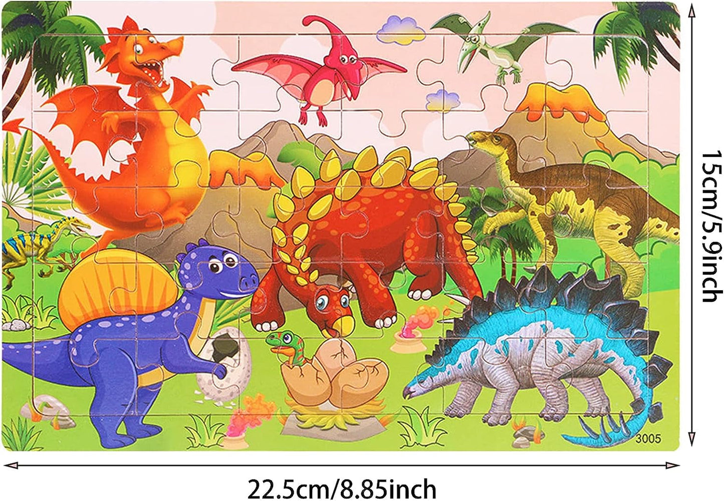 6 Puzzles Wooden Jigsaw Puzzles Set for Kids Age 4-8