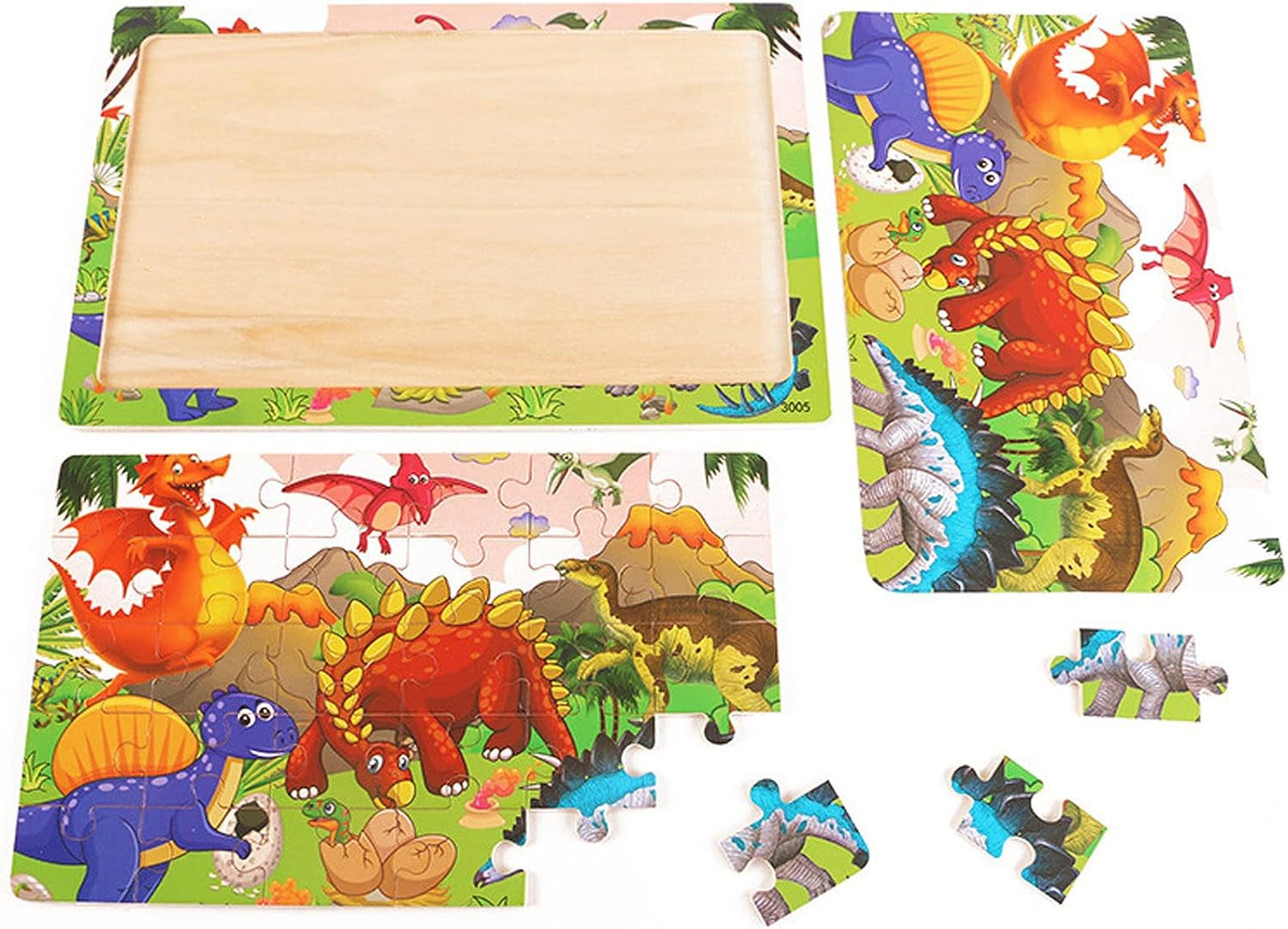 6 Puzzles Wooden Jigsaw Puzzles Set for Kids Age 4-8