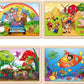 Packs 24 Pcs Wood Jigsaw Puzzles Preschool Educational Brain Teaser