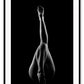 A black and white fashion wall art with dancing legs of a ballerina