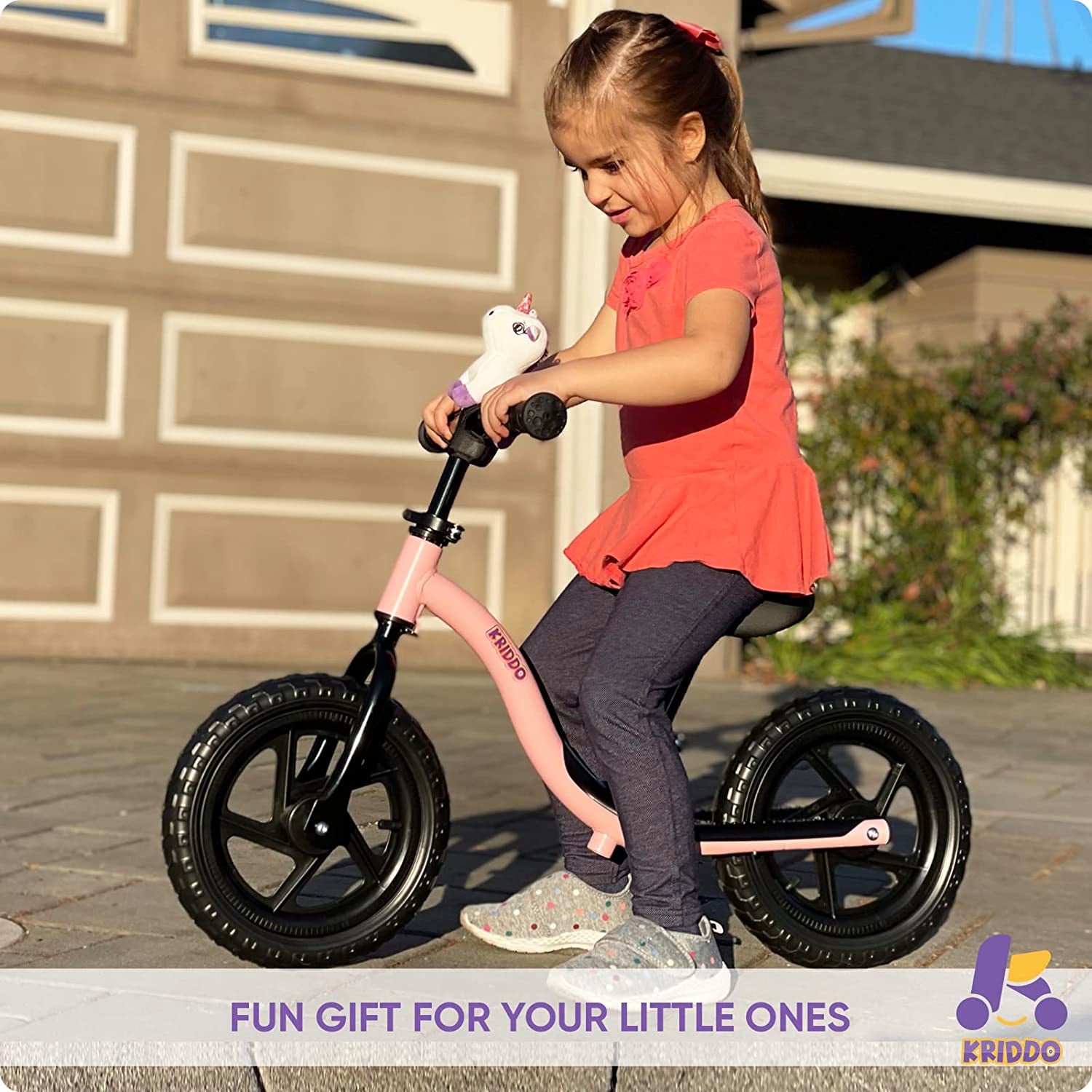 Toddler Balance Bike 2 Year Old, Age 18 Months to 5 Years Old, Early Learning Interactive Push Bicycle with Steady Balancing and Footrest, 2-5 Boys Girls