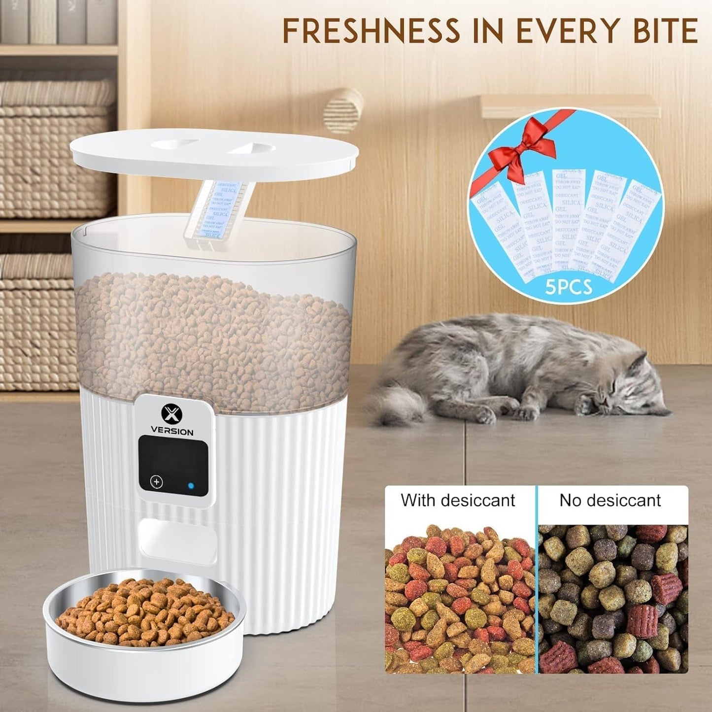 Automatic Cat Feeders with APP: Wifi Pet Food Dispenser for Cat & Small Dog