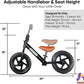 Toddler Balance Bike for Age 18 Months to 5 Years Old, 12 Inch Push Bicycle with Customize Plate (3 Sets of Stickers Included)