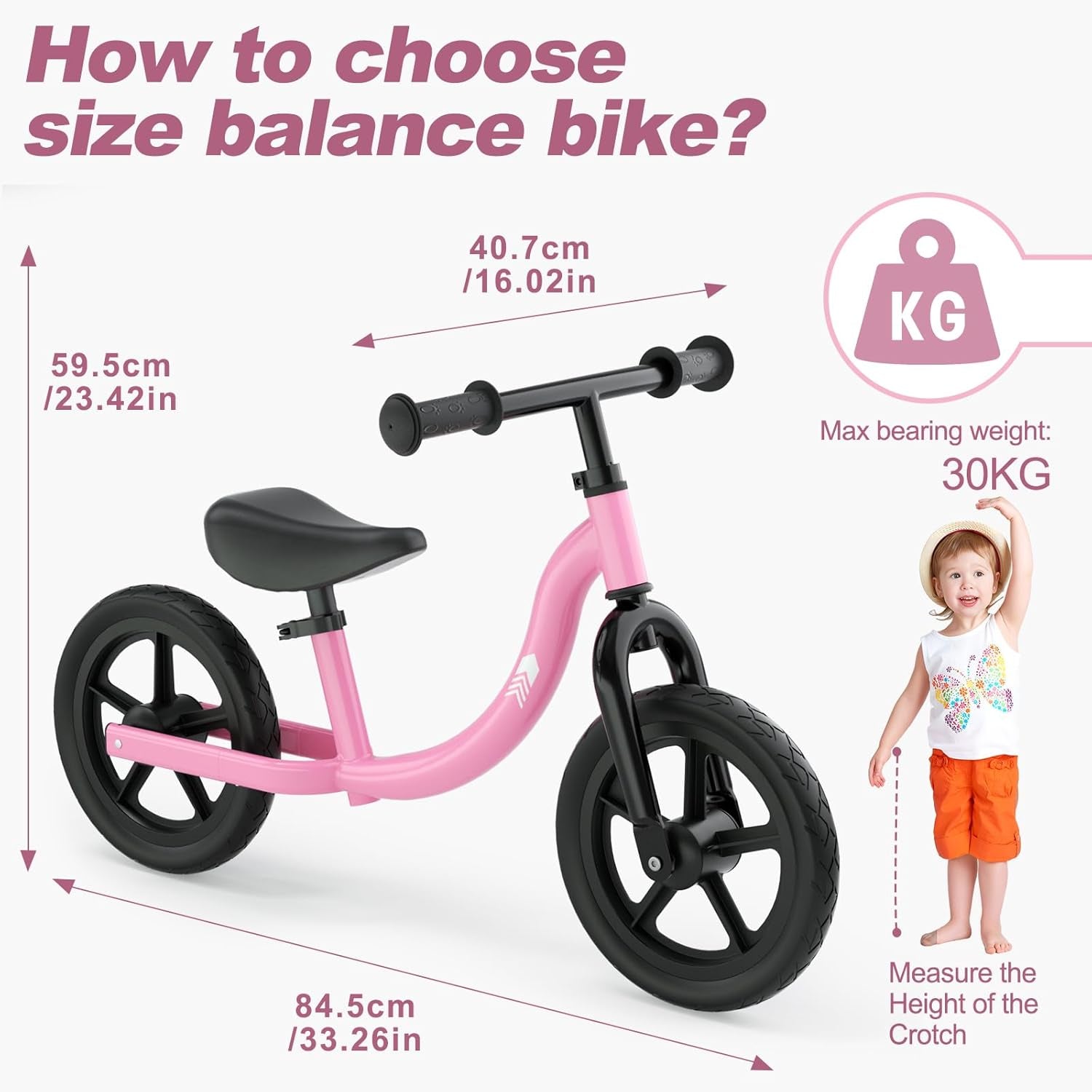 Toddler Balance Bike 2 Year Old for Kids 12 Inch No Pedal Bicycle for Girls Boys Ages 18 Months to 5 Years Old Toddler Training Push Bike Adjustable Seat