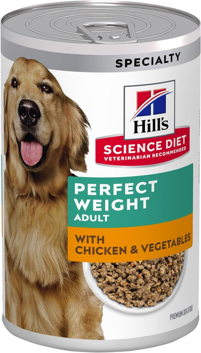 Adult Perfect Weight with Chicken & Vegetables Wet Dog Food, 363G Cans, 12 Pack