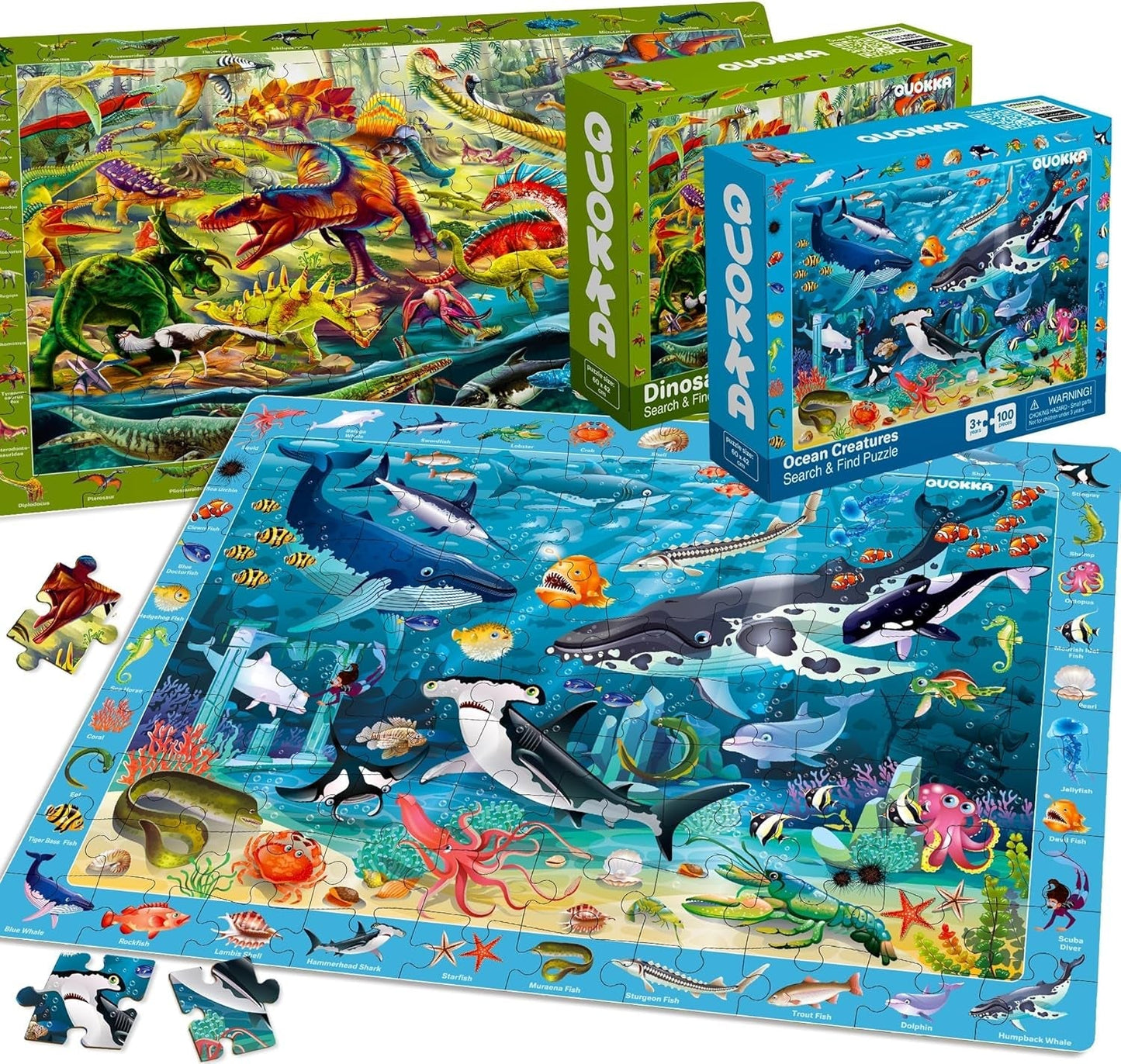 100 Pieces Floor Puzzles for Kids Ages 4-6