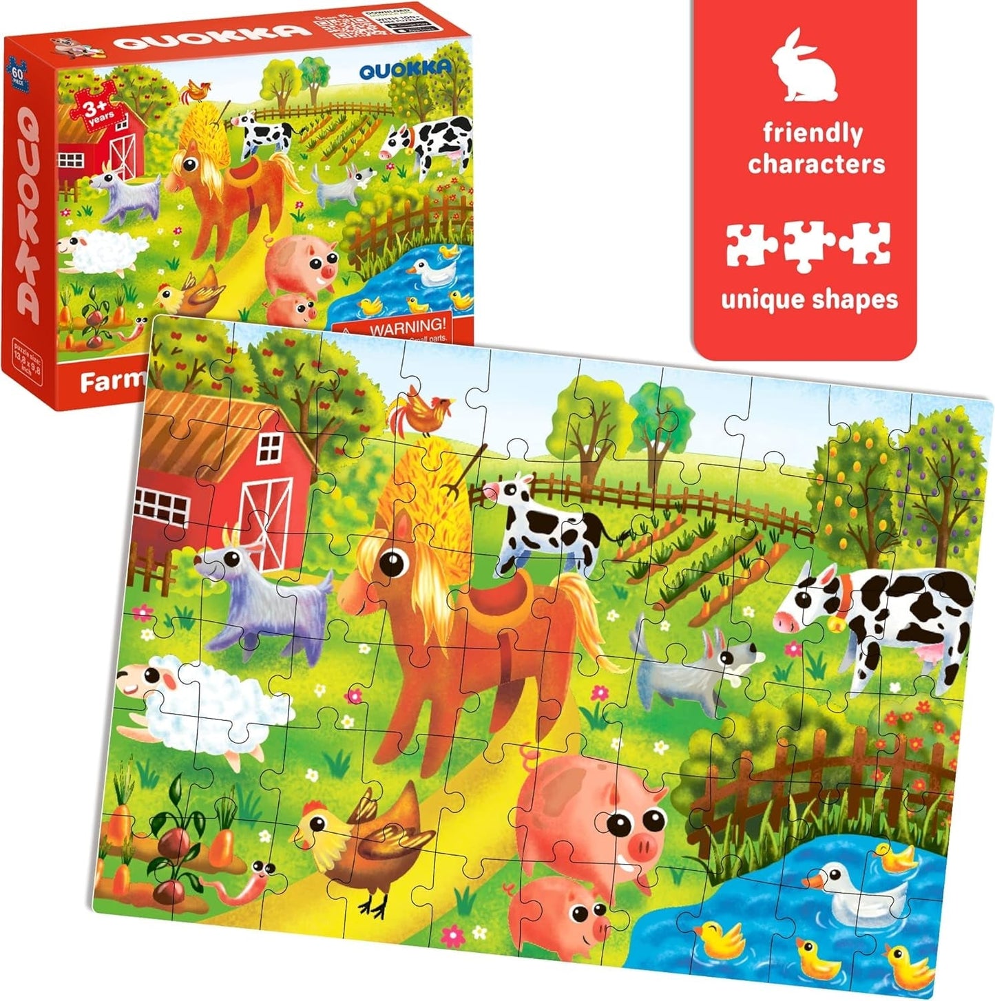 60 Piece Puzzles for Kids Ages 3-5 - Set of 4 Jigsaw