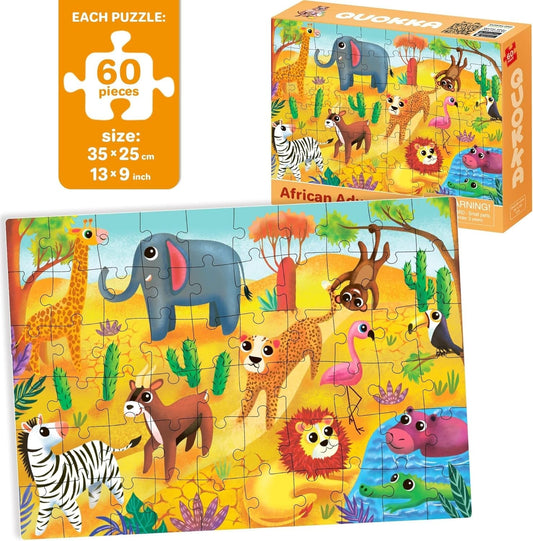 60 Piece Puzzles for Kids Ages 3-5 - Set of 4 Jigsaw