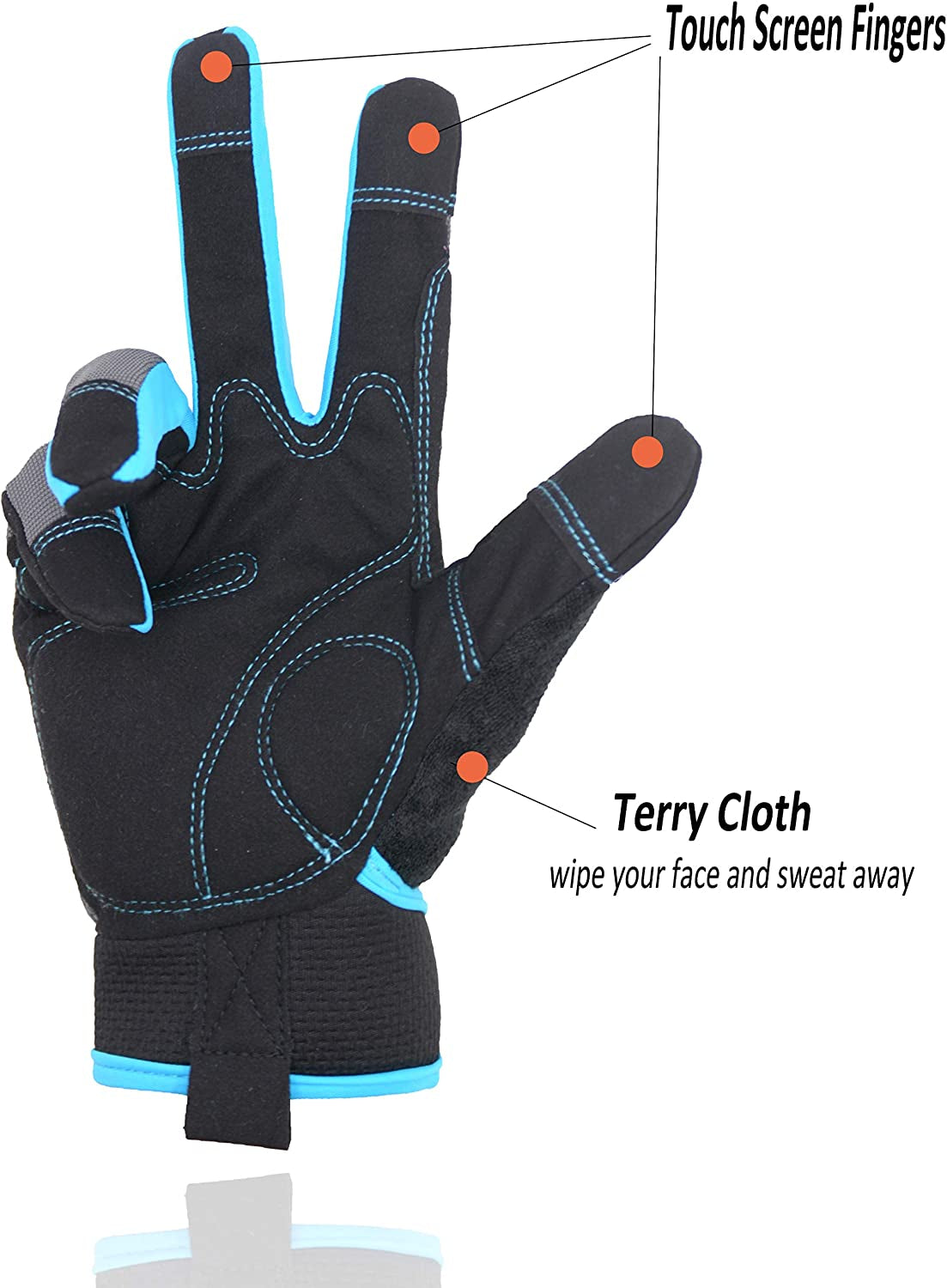 Work Gloves Mens & Women, Utility Safety Mechanic Touch Screen Working Gloves