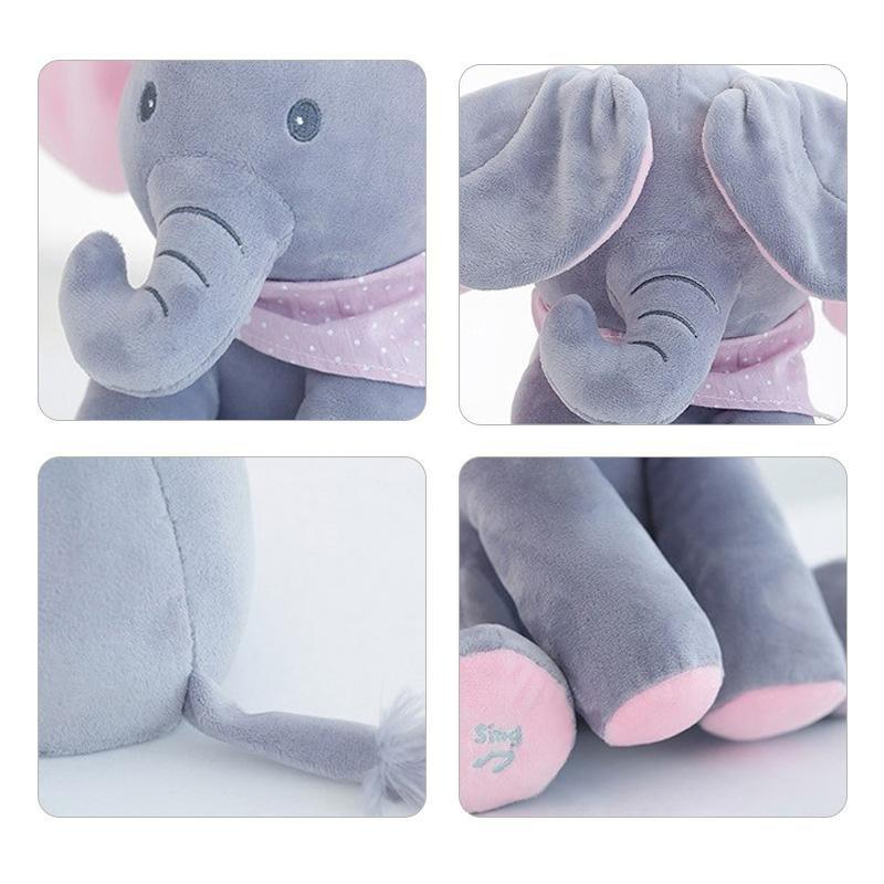 Peek A Boo Elephant Baby Toy - Blue Grey