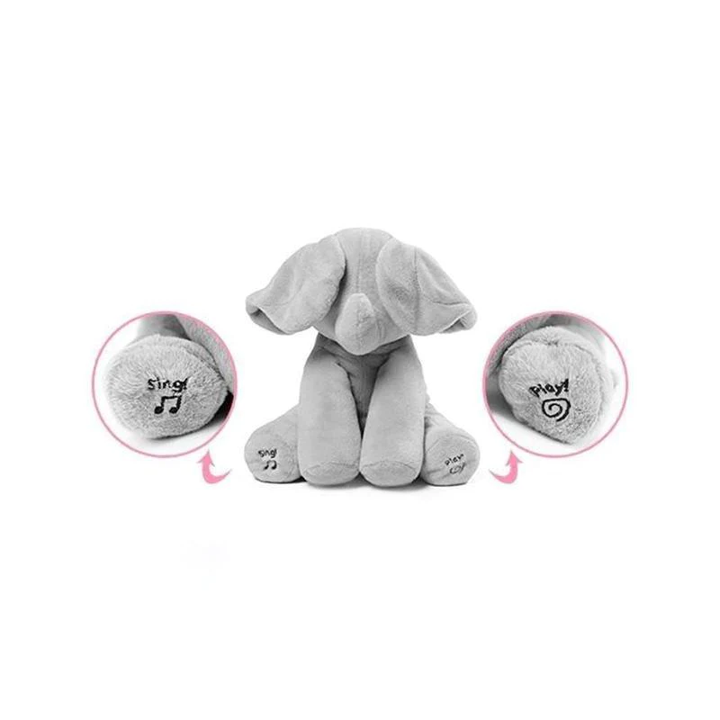 Peek A Boo Elephant Baby Toy - Grey & Pink