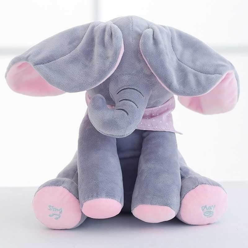 Peek A Boo Elephant Baby Toy - Grey