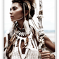 Tribal photography print with neutral colours boho scandi strong woman feather sticks ocean beach