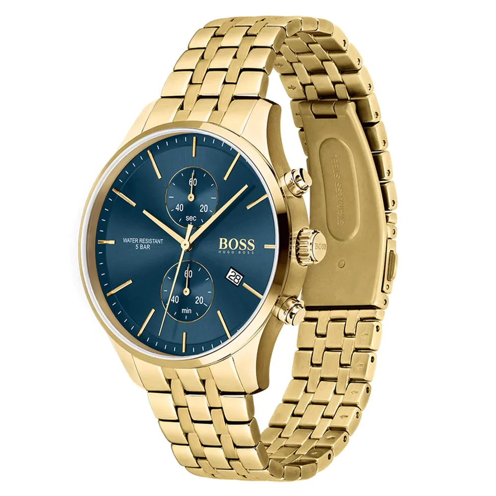 Hugo Boss Gold Steel Men's Chrono Watch - 1513841