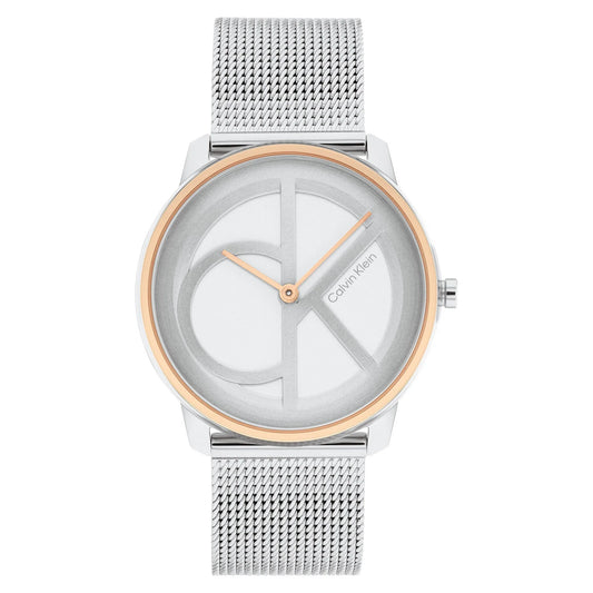 Calvin Klein Steel Mesh Silver White Dial Unisex Watch - 25200033