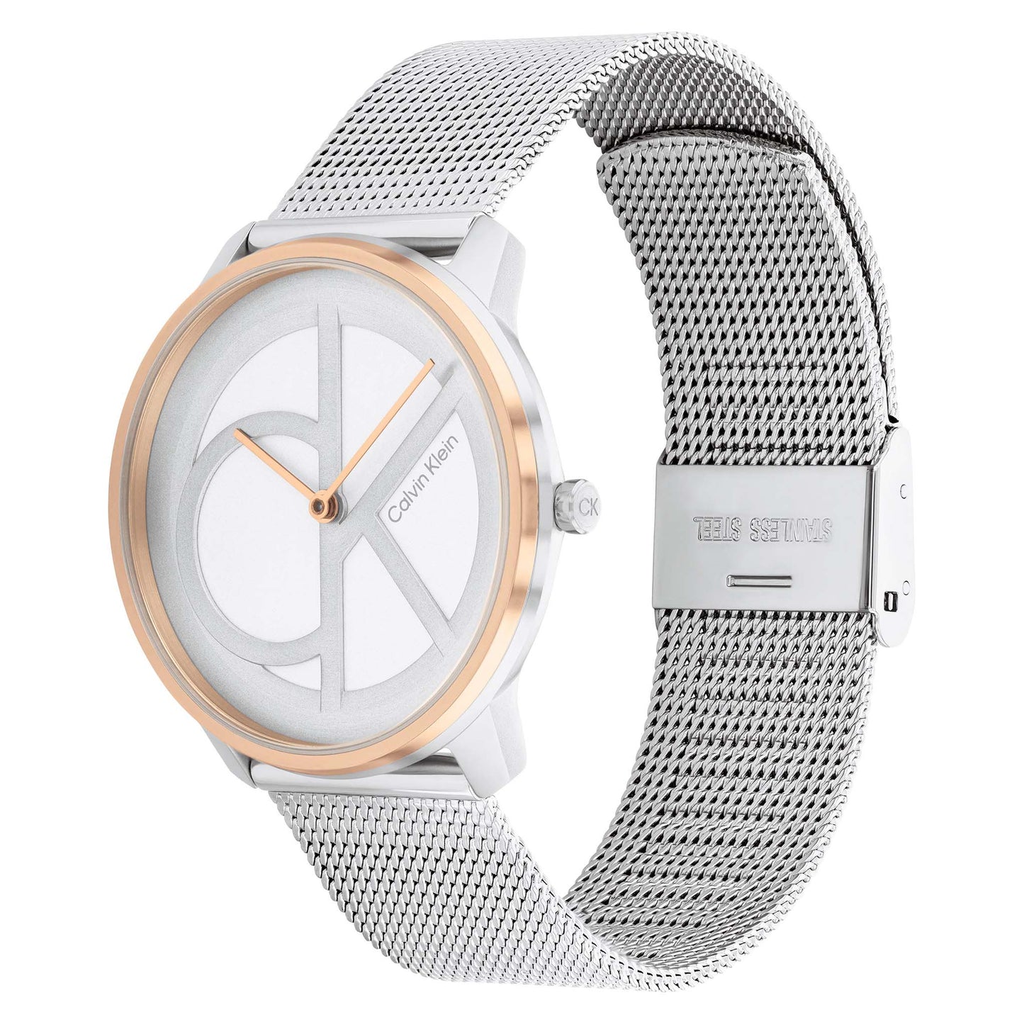 Calvin Klein Steel Mesh Silver White Dial Unisex Watch - 25200033