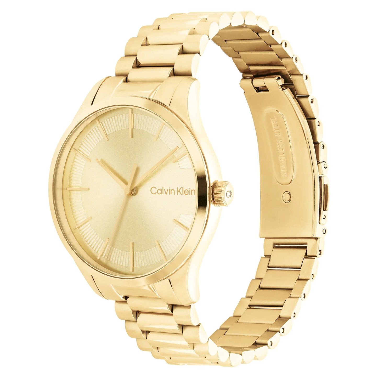 Calvin Klein Gold Steel Light Champagne Dial Unisex Watch - 25200043