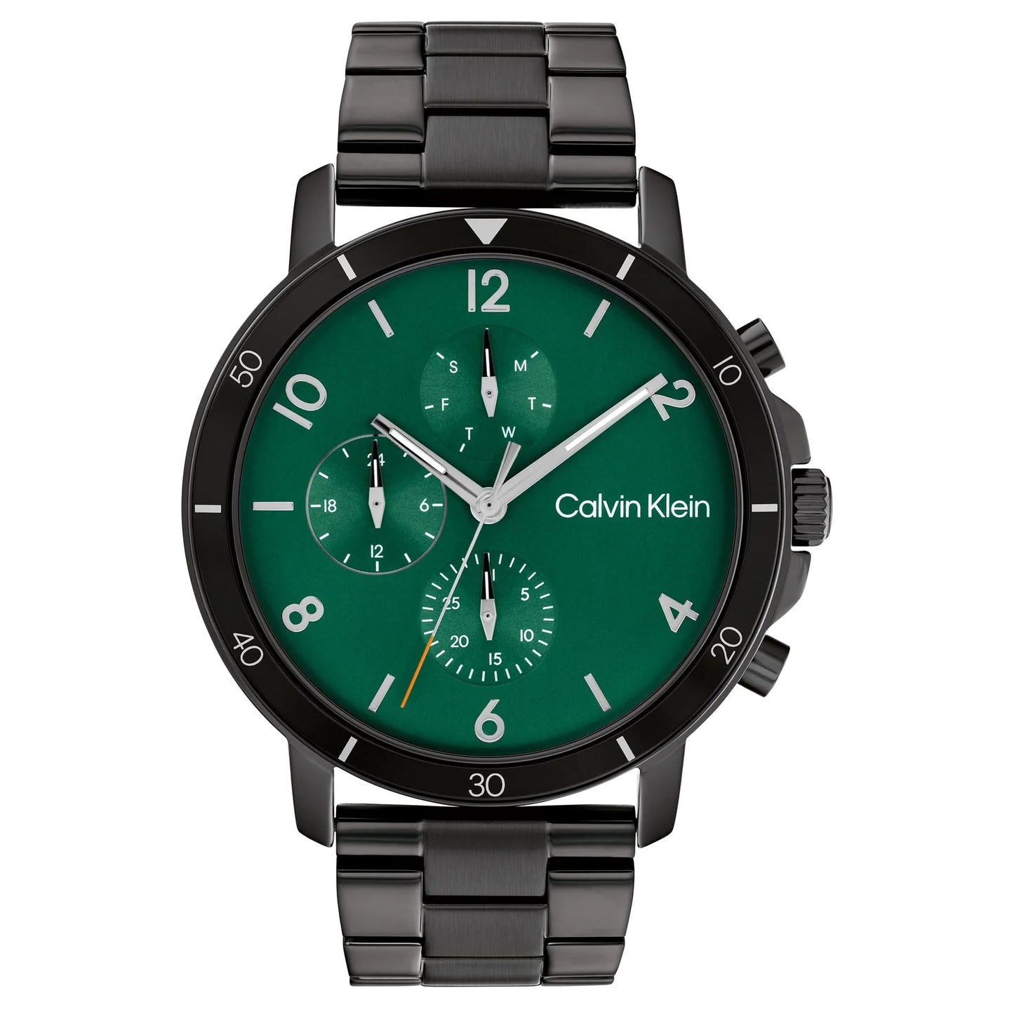 Calvin Klein Black Steel Green Dial Men's Multi-function Watch - 25200069