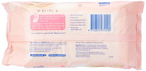 Curash Fragrance Free Baby Wipes 8X80PK