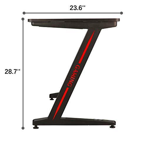 Ergonomic Z-A Gaming Desk 47.2" Z Shaped Office PC Computer Gaming Desk Gamer Tables for