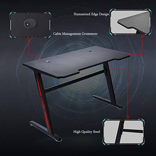 Ergonomic Z-A Gaming Desk 47.2" Z Shaped Office PC Computer Gaming Desk Gamer Tables for