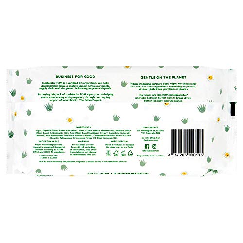 tooshies Aloe Vera and Chamomile Pure Baby Wipes, Pack of 1120, 16x70 packs