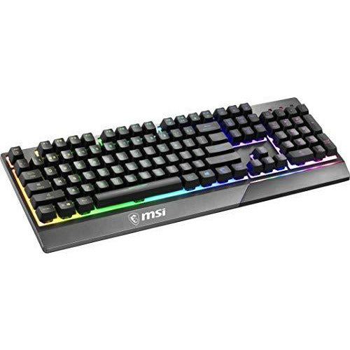 MSI Gaming Backlit RGB Dedicated Hotkeys Anti-Ghosting Water Resistant Mechanical Feel Gaming Keyboard (Vigor GK30 US)