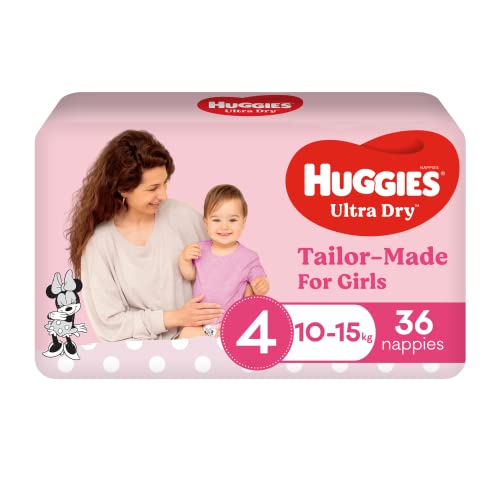 Huggies Ultra Dry Nappies Girl Size 4 (10-15kg) 36 Count